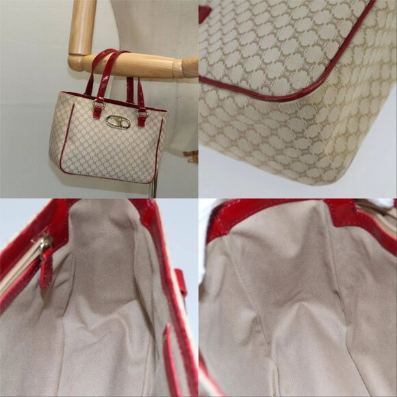CELINE Macadam Canvas Hand Bag Beige Gold Auth 98068V - Picture 16 of 16